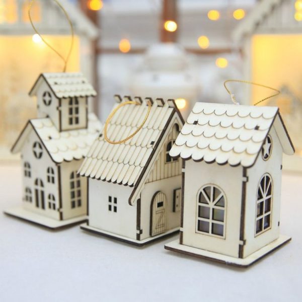 Christmas LED Luminous Cabins Pendant Table Cabins Pendant Ornaments Christmas Decoration (Double Layers) - Image 4