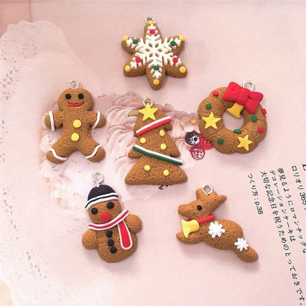 6 PCS Gingerbread Man Christmas Ornaments Deer Snowman Chrismas Tree Pendant Decoracion - Image 5
