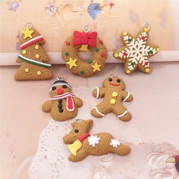 6 PCS Gingerbread Man Christmas Ornaments Deer Snowman Chrismas Tree Pendant Decoracion - Image 6