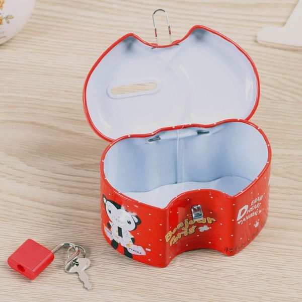 4 PCS Double Heart Cartoon Iron Creative Children Piggy Bank - Image 6