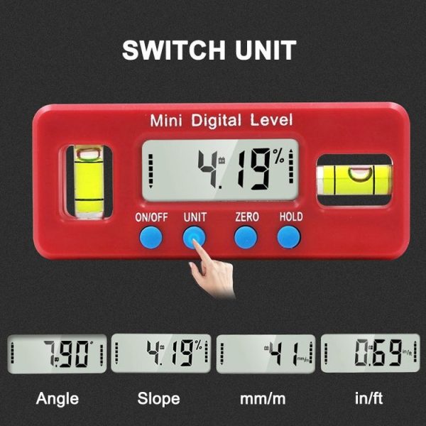 100mm Mini Electronic Digital Strong Magnetism Spirit Level Angle Board - Image 9