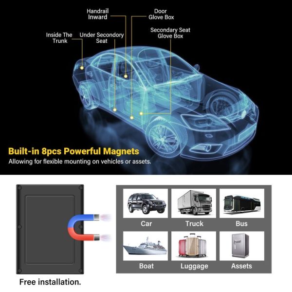 TK808 10000mAh GPS Intelligent Waterproof Multifunctional Vehicle Tracking Tracker (Black) - Image 6