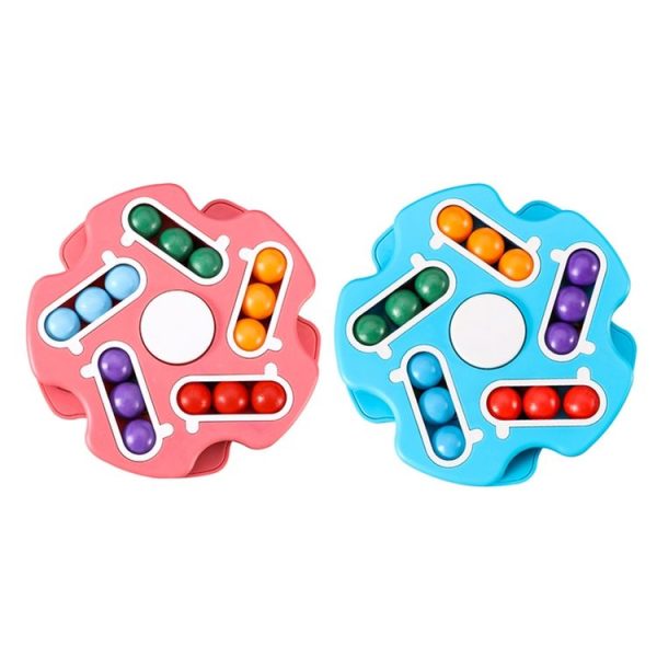 Double Sided Finger Magic Bean Cube Toy Children Intelligence Fingertip Spinning Top (Red) - Image 2