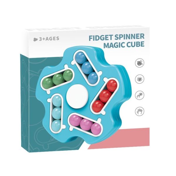 Double Sided Finger Magic Bean Cube Toy Children Intelligence Fingertip Spinning Top (Red) - Image 3