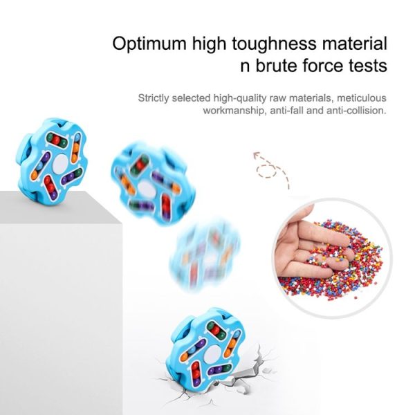 Double Sided Finger Magic Bean Cube Toy Children Intelligence Fingertip Spinning Top (Red) - Image 7