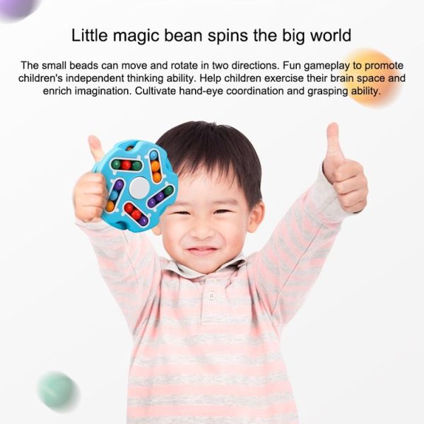 Double Sided Finger Magic Bean Cube Toy Children Intelligence Fingertip Spinning Top (Red) - Image 8