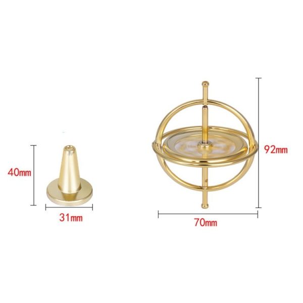 Decompression Toy Zinc Alloy Fingertip Gyroscope with Magnetic Base (Colour) - Image 3