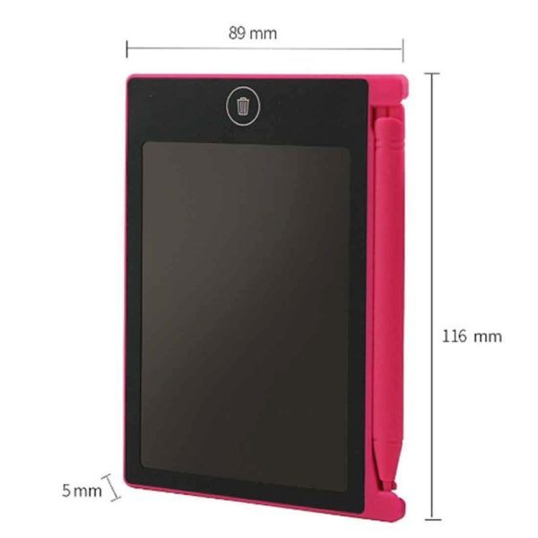 CHUYI 4.4 inch LCD Writing Tablet Portable Electronic Writing Drawing Board Doodle Pads with Stylus for Home School Office (Pink) - Image 2