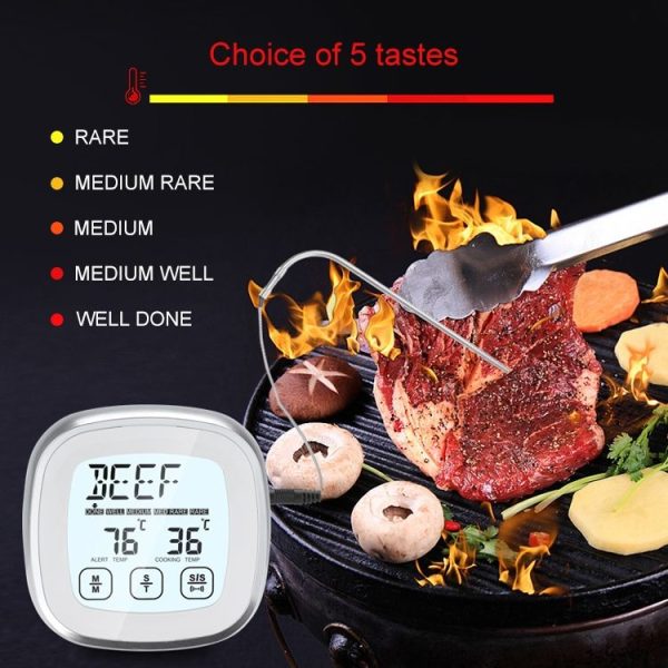 TS-BN53-A Digital Kitchen Food Cooking BBQ Wireless Touch Screen Thermometer with Timer & Alarm - Image 4