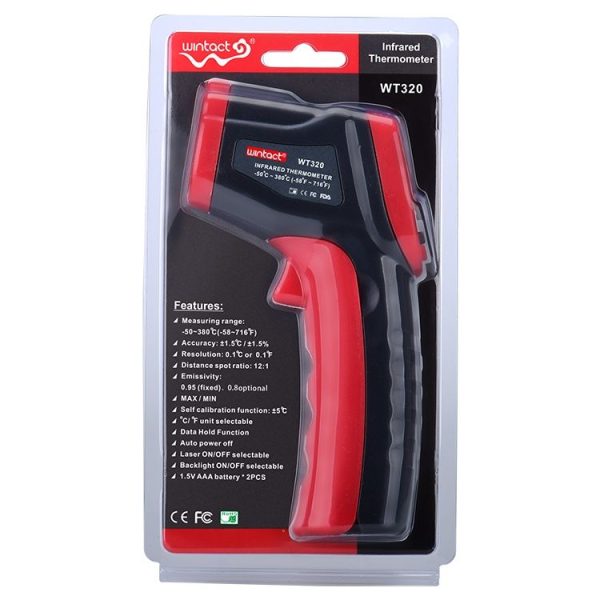 Wintact WT320 -50 Degree C~380 Degree C Handheld Portable Outdoor Non-contact Digital Infrared Thermometer - Image 3