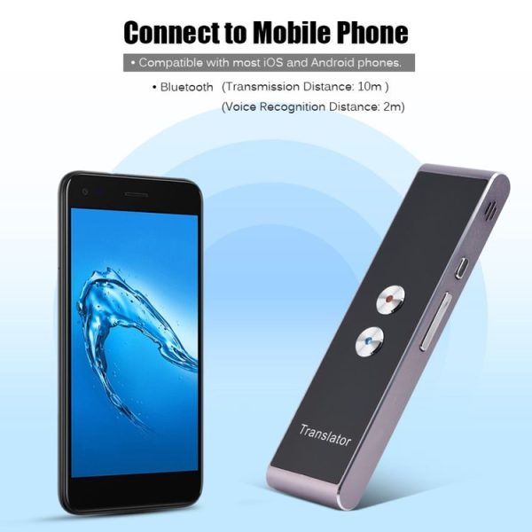 T8+ Portable Smart Voice Translator Smart Business Travel Real Time AI Translator Translation Machine 40 Languages Translator (Black) - Image 5