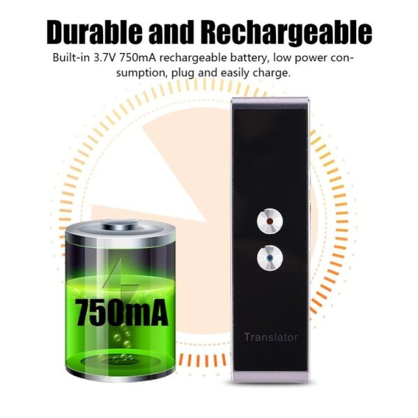 T8+ Portable Smart Voice Translator Smart Business Travel Real Time AI Translator Translation Machine 40 Languages Translator (Black) - Image 7