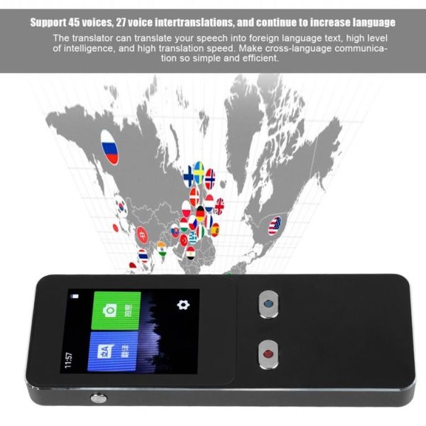 T9+ Portable WIFI Smart Voice Translator Smart Business Travel Real Time AI Translator Translation Machine 27 Languages Translator (Black) - Image 4