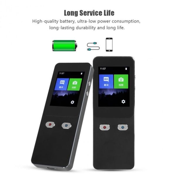 T9+ Portable WIFI Smart Voice Translator Smart Business Travel Real Time AI Translator Translation Machine 27 Languages Translator (Black) - Image 5