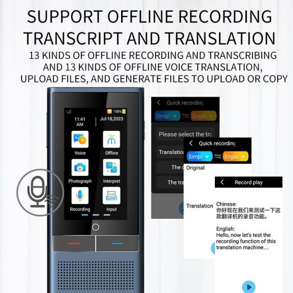 Z6 4G Version 3.1 inch Screen Smart Voice Translator for Business Travel 1GB+16GB Support 138 Languages Inter-Translation (Black) - Image 12