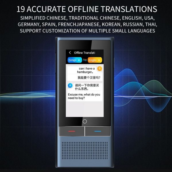 Z6 4G Version 3.1 inch Screen Smart Voice Translator for Business Travel 1GB+16GB Support 138 Languages Inter-Translation (Black) - Image 6