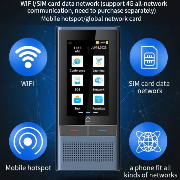 Z6 4G Version 3.1 inch Screen Smart Voice Translator for Business Travel 1GB+16GB Support 138 Languages Inter-Translation (Black) - Image 7