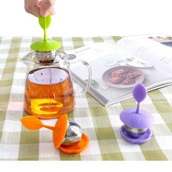 Stainless Steel Silicone Hanging Tea Bag Tea Strainers (Purple) - Image 7