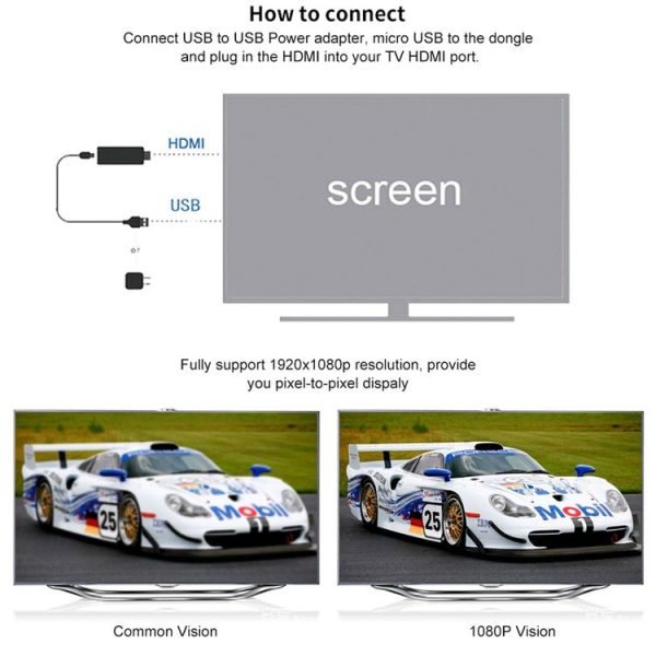 M2 Plus Wireless WiFi Display Dongle Receiver Airplay Miracast DLNA 1080P HDMI TV Stick for iPhone, Samsung, and other Android Smartphones (Black) - Image 10