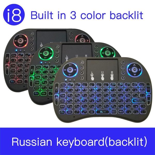 Support Language: Russian i8 Air Mouse Wireless Backlight Keyboard with Touchpad for Android TV Box & Smart TV & PC Tablet & Xbox360 & PS3 & HTPC / IPTV - Image 10