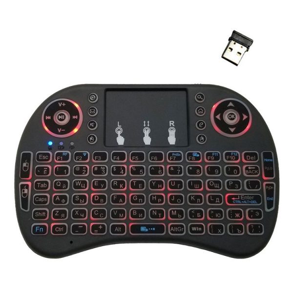 Support Language: Russian i8 Air Mouse Wireless Backlight Keyboard with Touchpad for Android TV Box & Smart TV & PC Tablet & Xbox360 & PS3 & HTPC / IPTV - Image 2