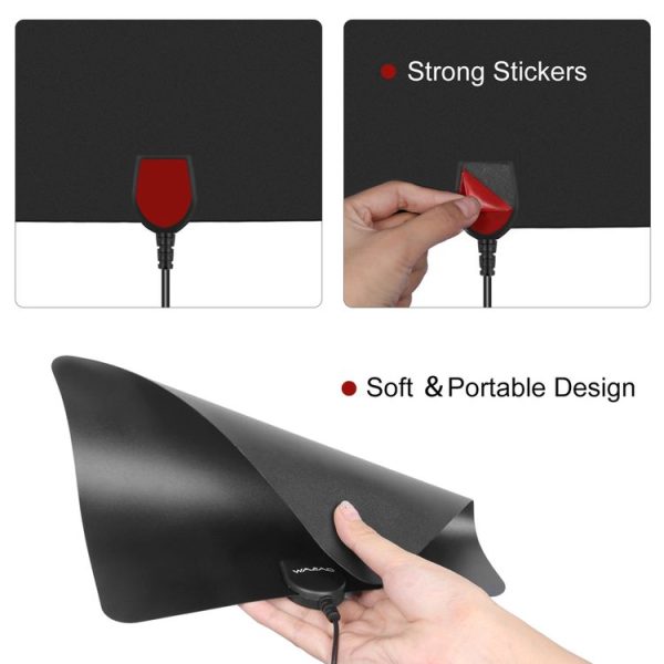 Ultra-thin Indoor HD Digital TV Antenna with 50 Miles Long Range Amplifier (Black) - Image 7