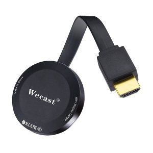 WeCast E19D Dual-band WiFi Wireless Display Dongle Receiver Airplay Miracast DLNA 1080P HD TV Stick, RK3036 Dual Core Cortex A7 (Black)