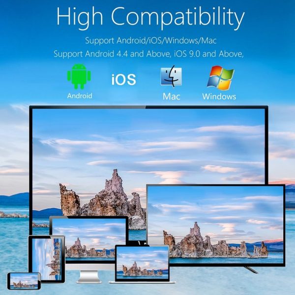 WeCast E19D Dual-band WiFi Wireless Display Dongle Receiver Airplay Miracast DLNA 1080P HD TV Stick, RK3036 Dual Core Cortex A7 (Black) - Image 10