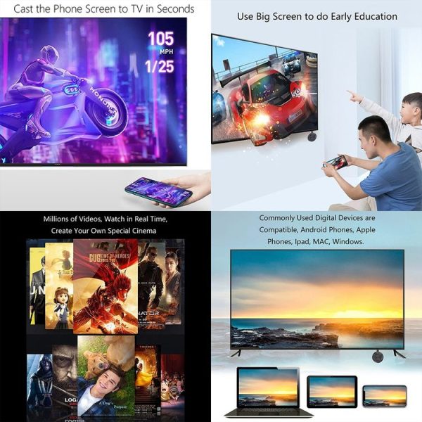 WeCast E19D Dual-band WiFi Wireless Display Dongle Receiver Airplay Miracast DLNA 1080P HD TV Stick, RK3036 Dual Core Cortex A7 (Black) - Image 14