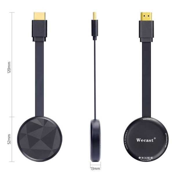 WeCast E19D Dual-band WiFi Wireless Display Dongle Receiver Airplay Miracast DLNA 1080P HD TV Stick, RK3036 Dual Core Cortex A7 (Black) - Image 5