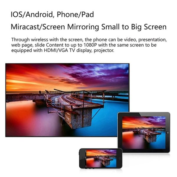 WeCast L9 Wired Display Dongle Smart Dual Display Monitors Mirroring VGA & HDMI Airplay Miracast TV Receiver (Black) - Image 10