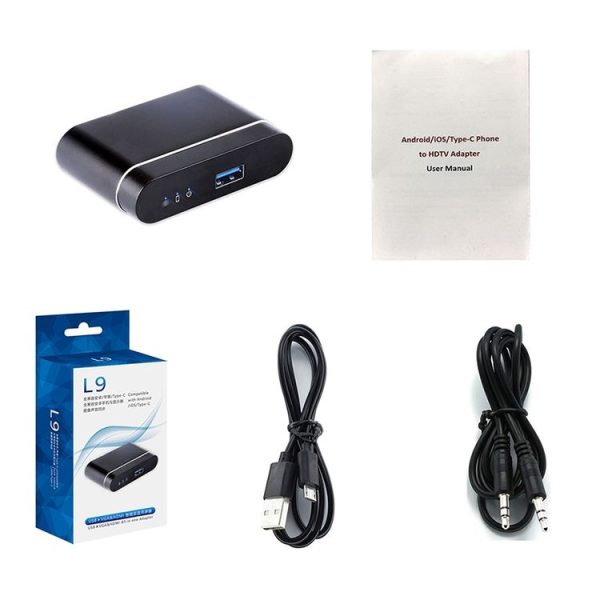 WeCast L9 Wired Display Dongle Smart Dual Display Monitors Mirroring VGA & HDMI Airplay Miracast TV Receiver (Black) - Image 5