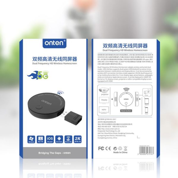 Onten 7576 Dual Frequency 1080P HD Wireless Homescreen - Image 4