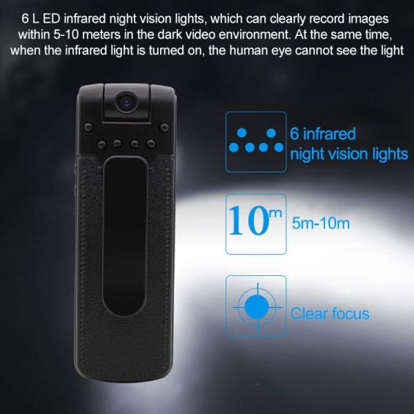 B18 Back Clip Design 1080P HD Camera Recording Pen, Support Motion Detection / Infrared Night Vision / 180 Degrees Rotation Camera / TF Card (Silver Grey) - Image 11