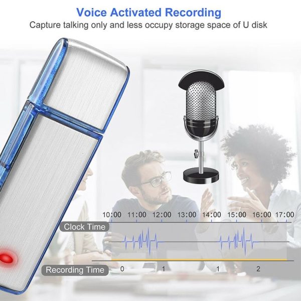 SK858 8GB Rechargeable Portable U-Disk Meeting Voice Recorder (Blue) - Image 6