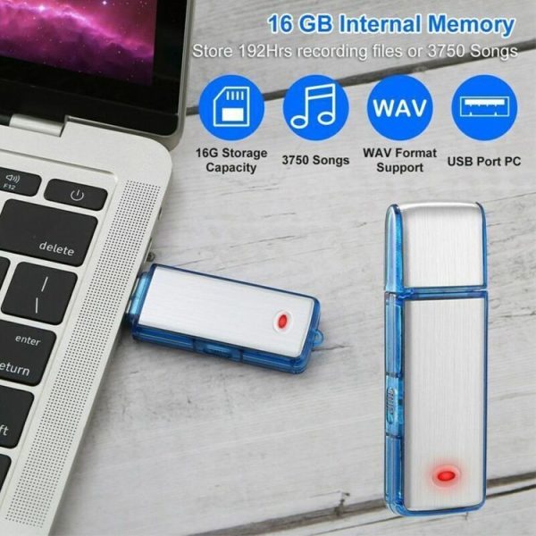 SK858 8GB Rechargeable Portable U-Disk Meeting Voice Recorder (Blue) - Image 8