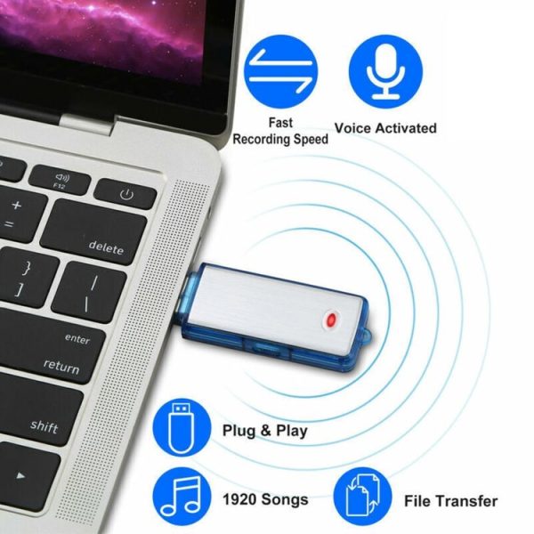 SK858 16GB Rechargeable Portable U-Disk Meeting Voice Recorder (Blue) - Image 4