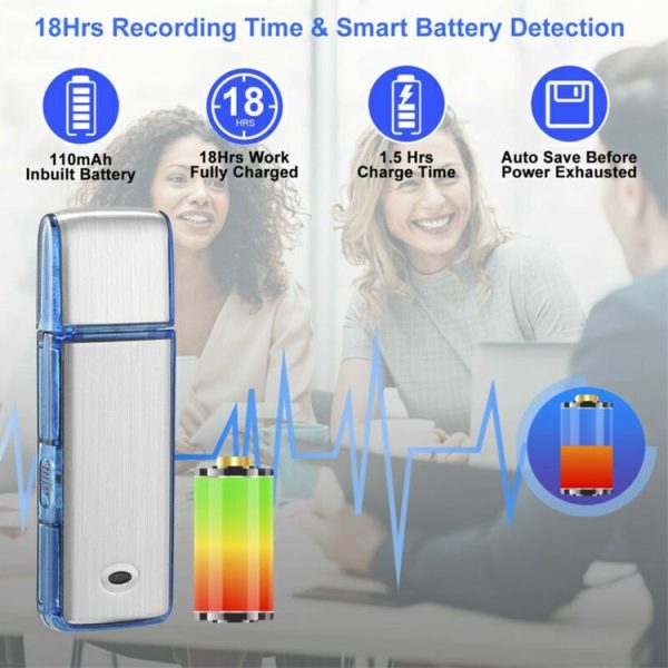 SK858 16GB Rechargeable Portable U-Disk Meeting Voice Recorder (Blue) - Image 7