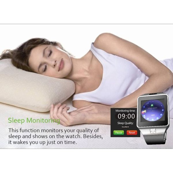 DZ09 1.56 inch Screen Bluetooth 3.0 Android 4.1 OS Above Smart Watch Phone with Bluetooth Call & Call Reminder & Sleep Monitor & Pedometer & Sedentary Reminder & Calendar & SMS & Audio and Video Player & Anti-loss Function (Gold) - Image 12