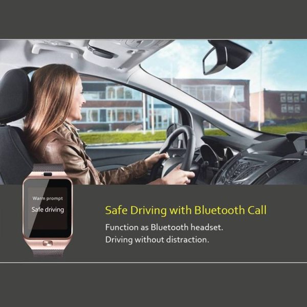 DZ09 1.56 inch Screen Bluetooth 3.0 Android 4.1 OS Above Smart Watch Phone with Bluetooth Call & Call Reminder & Sleep Monitor & Pedometer & Sedentary Reminder & Calendar & SMS & Audio and Video Player & Anti-loss Function (Gold) - Image 15