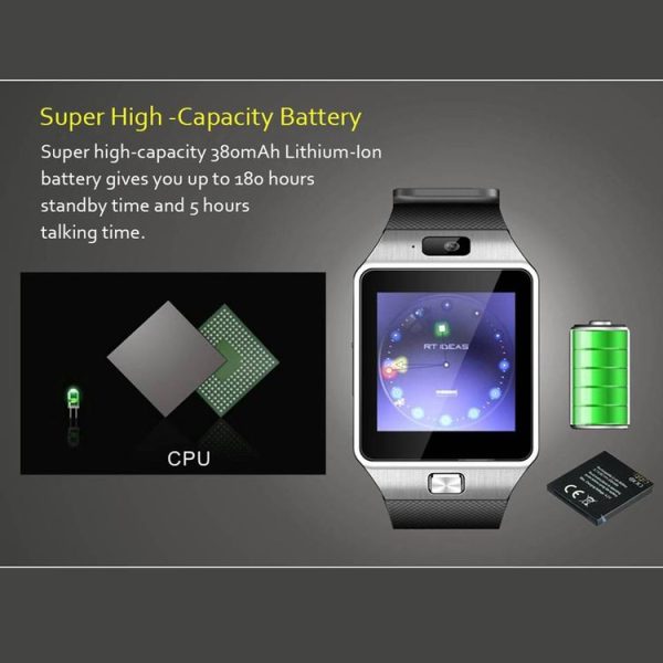 DZ09 1.56 inch Screen Bluetooth 3.0 Android 4.1 OS Above Smart Watch Phone with Bluetooth Call & Call Reminder & Sleep Monitor & Pedometer & Sedentary Reminder & Calendar & SMS & Audio and Video Player & Anti-loss Function (Gold) - Image 18