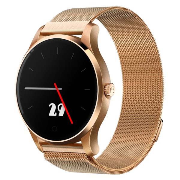 K88 1.22 inch Screen Display Bluetooth Smart Watch, IP54 Waterproof, Support Pedometer / Heart Rate Monitor / Real-time Weather / WeChat Reminder, Compatible with Android and iOS Phones (Gold)