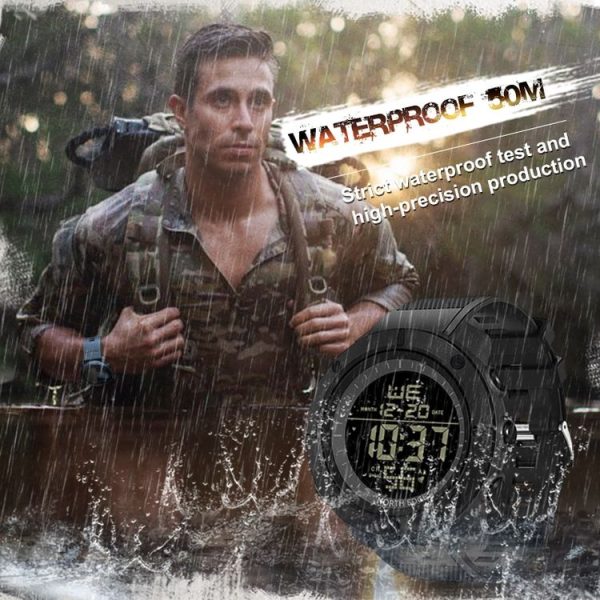 TANK North Edge Men Fashion Professional Military Army Outdoor Sport Waterproof Running Swimming Smart Digital Watch (Black) - Image 7