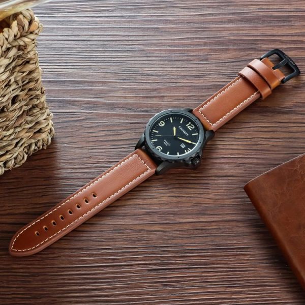 CAGARNY 6856 Fashion Quartz Movement Wrist Watch with Leather Band (Black) - Image 5