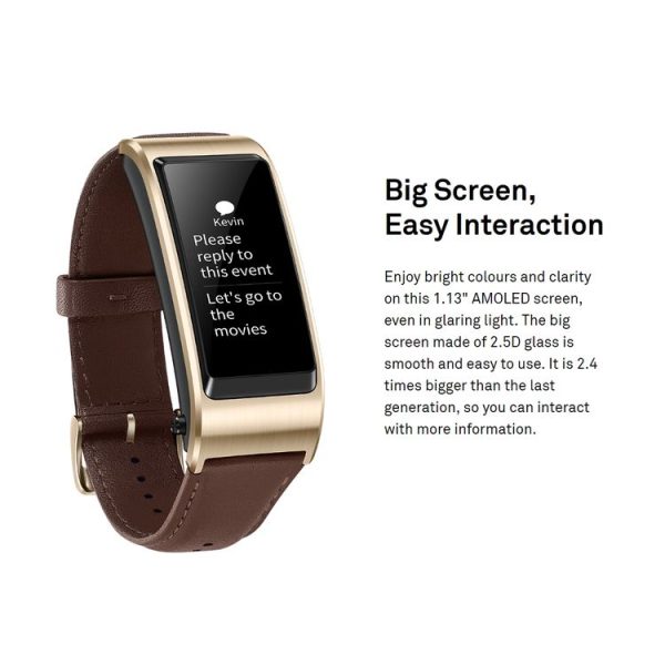 Huawei TalkBand B5 Bluetooth 4.2 Headset Fitness Tracking Fashion Smart Bracelet for Android / iOS, 1.13 inch Touch AMOLED 2.5D Screen, Support Fitness Tracker / Pedometer / Sleep Monitor (Grey) - Image 5