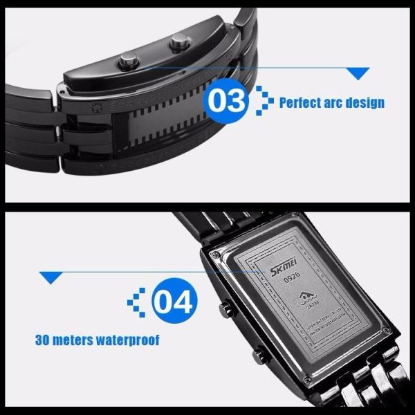SKMEI Multifunctional Male Outdoor Fashion Noctilucent Waterproof LED Digital Watch (White) - Image 4