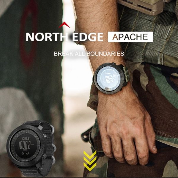 NORTH EDGE Multi-function Waterproof Outdoor Sports Electronic Smart Watch, Support Humidity Measurement / Weather Forecast / Speed Measurement, Style: Nylon Strap (Black) - Image 8