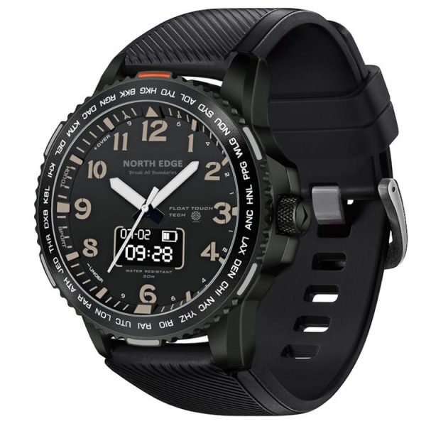 NORTH EDGE Float0101 0.49 inch OLED Touch Bluetooth Sports Smart Digital Watch, Support Heart Rate / Sleep Monitoring & Remote Camera (Black)