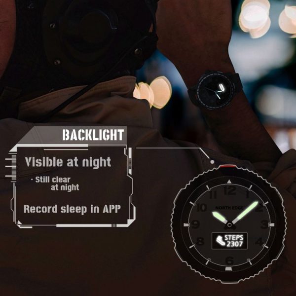 NORTH EDGE Float0101 0.49 inch OLED Touch Bluetooth Sports Smart Digital Watch, Support Heart Rate / Sleep Monitoring & Remote Camera (Black) - Image 11