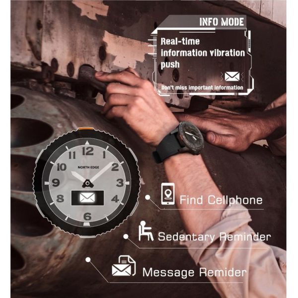 NORTH EDGE Float0101 0.49 inch OLED Touch Bluetooth Sports Smart Digital Watch, Support Heart Rate / Sleep Monitoring & Remote Camera (Black) - Image 8